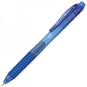 Pentel EnerGel-X Retractable Gel Pen, 0.5 mm Needle Tip, Blue Ink/Barrel, Dozen PENBLN105C BLN105C