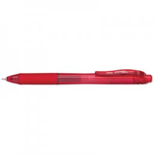 Pentel EnerGel-X Retractable Gel Pen, 0.5 mm Needle Tip, Red Ink/Barrel, Dozen PENBLN105B BLN105B