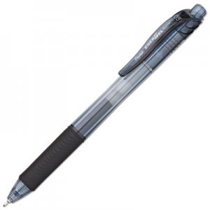 Pentel EnerGel-X Retractable Gel Pen, 0.5 mm Needle Tip, Black Ink/Barrel, Dozen PENBLN105A BLN105A