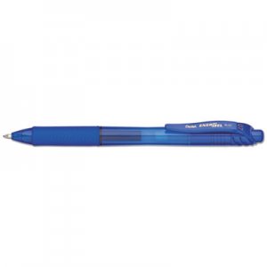 Pentel EnerGel-X Retractable Gel Pen, 0.7 mm Metal Tip, Blue Ink/Barrel, Dozen PENBL107C BL107C