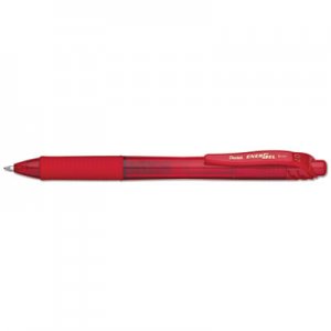 Pentel EnerGel-X Retractable Gel Pen, 0.7 mm Metal Tip, Red Ink/Barrel, Dozen PENBL107B BL107B