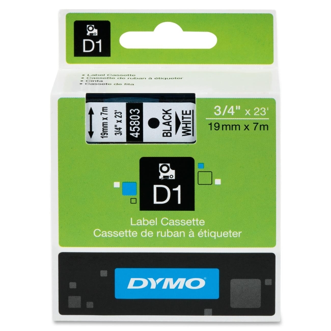 Dymo Black on White D1 Label Tape 45803