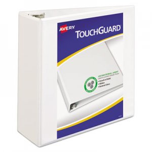 Avery Touchguard Antimicrobial View Binder w/Slant Rings, 4" Cap, White AVE17145 17145