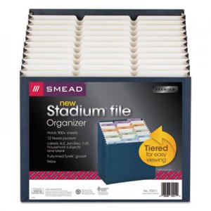 Smead Stadium File, 12 Sections, 1/12-Cut Tab, Letter Size, Navy SMD70211 70211