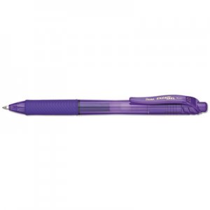 Pentel EnerGel-X Retractable Gel Pen, 0.7 mm Metal Tip, Violet Ink/Barrel, Dozen PENBL107V BL107V