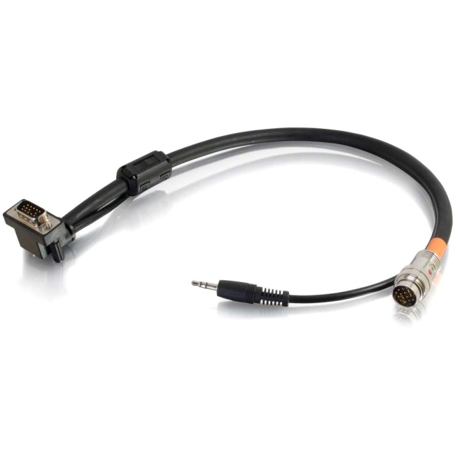 C2G 1.5ft RapidRun VGA (HD15) Right Angle+ 3.5mmFlying Lead 60066