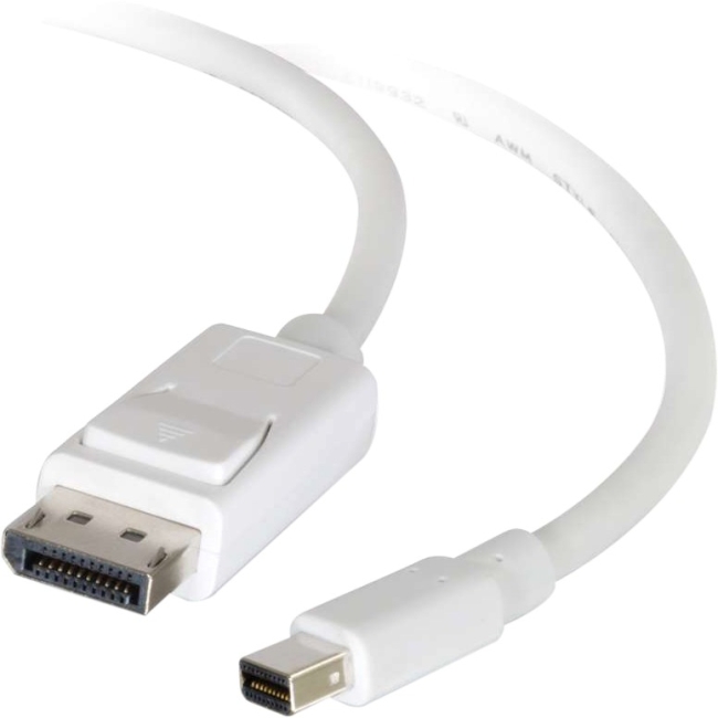 C2G 6ft Mini DisplayPort to DisplayPort Adapter Cable M/M - White 54298
