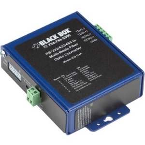 Black Box Industrial Opto-Isolated Serial to Fiber Single-Mode SC Converter ICD116A