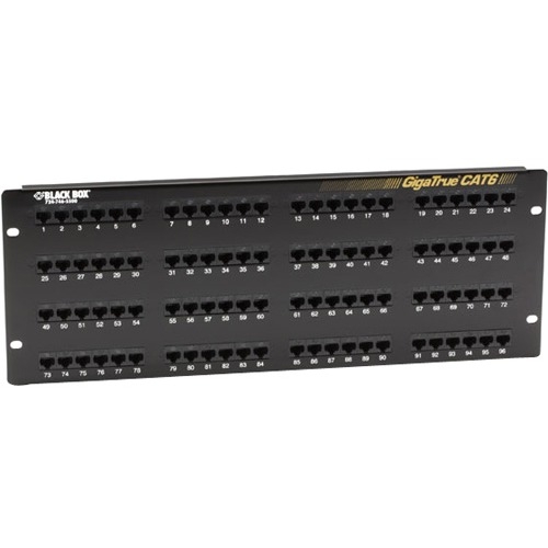 Black Box GigaTrue CAT6 Patch Panel with Universal Wiring, 96-Port, 4U JPM614A-R7