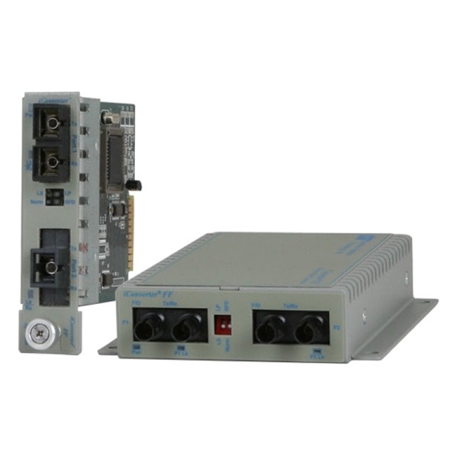 Omnitron iConverter 100FF ST Multimode 5km to ST Single-Mode 30km Plug-in Module Wide Temp 8620-1-W 8620