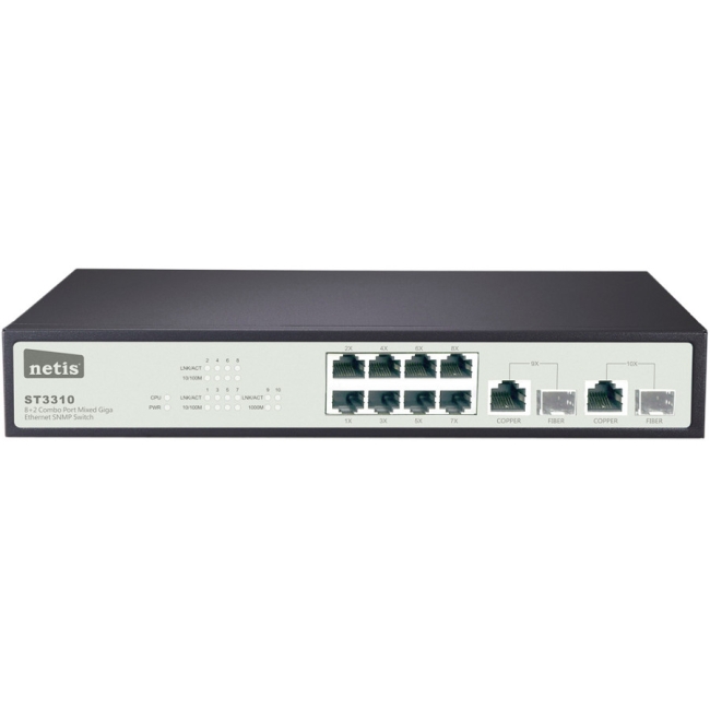 Netis 8FE+2 Combo-Port Gigabit Ethernet SNMP Switch ST3310