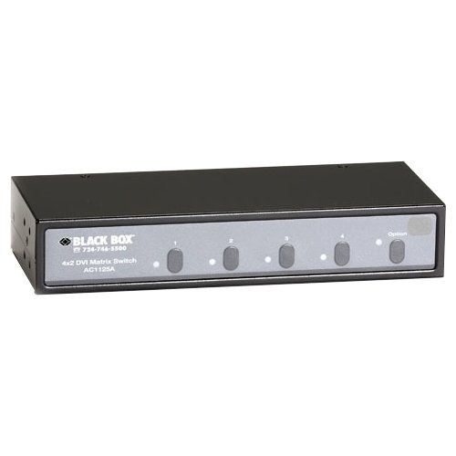 Black Box 4x2 DVI Matrix Switch with Audio and RS-232 Control AC1125A