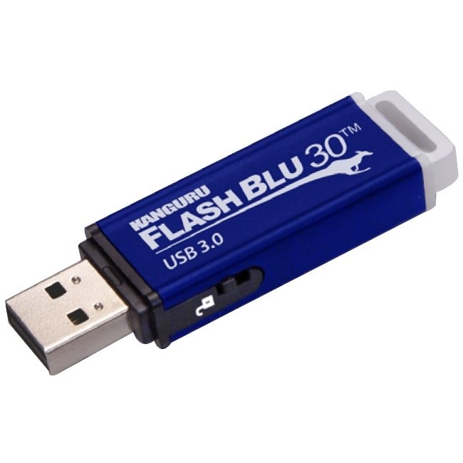 Kanguru FlashBlu30 with Physical Write Protect Switch SuperSpeed USB3.0 Flash Drive ALK-FB30-64G