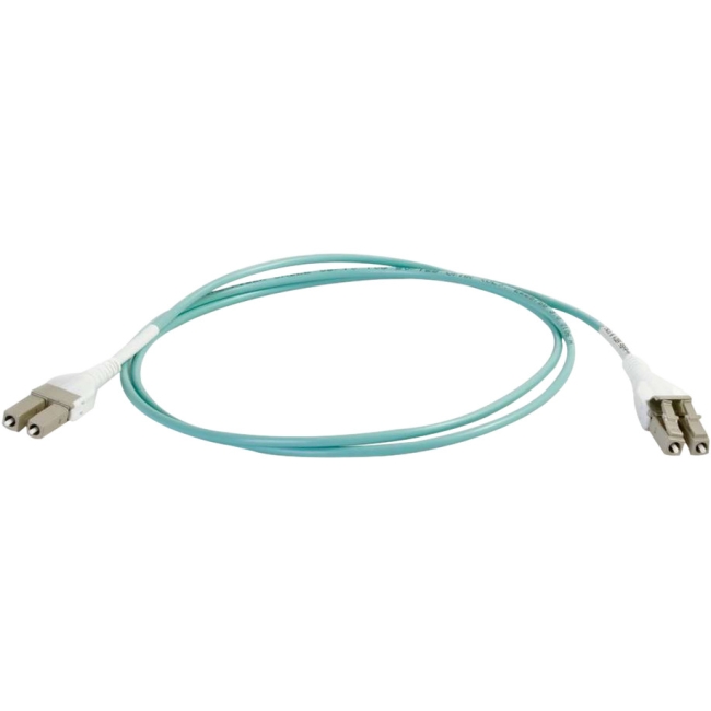 C2G 4m LC Uniboot 10Gb 50/125 OM3 Duplex Multimode PVC Fiber Optic Cable - Aqua 01015