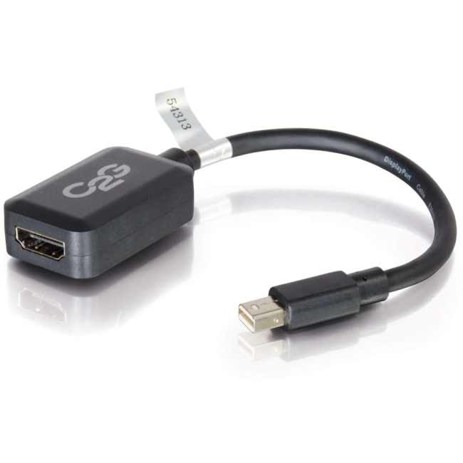C2G 8in Mini DisplayPort Male to HDMI Female Adapter Converter - Black 54313