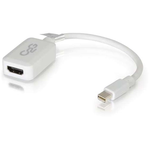 C2G 8in Mini DisplayPort Male to HDMI Female Adapter Converter - White 54314
