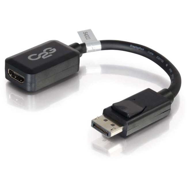 C2G 8in DisplayPort Male to HDMI Female Adapter Converter - Black 54322