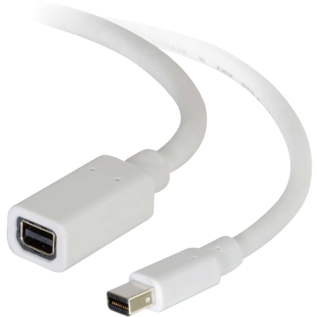 C2G 6ft Mini DisplayPort Extension Cable M/F - White 54414