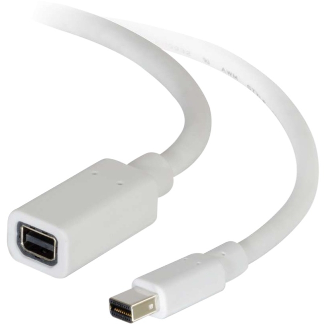 C2G 10ft Mini DisplayPort Extension Cable M/F - White 54415