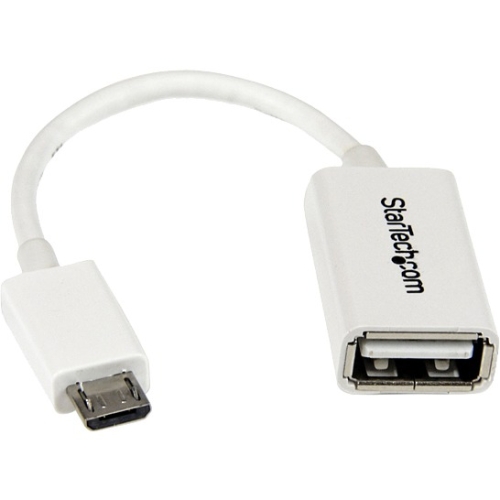 StarTech.com 5in White Micro USB to USB OTG Host Adapter M/F UUSBOTGW