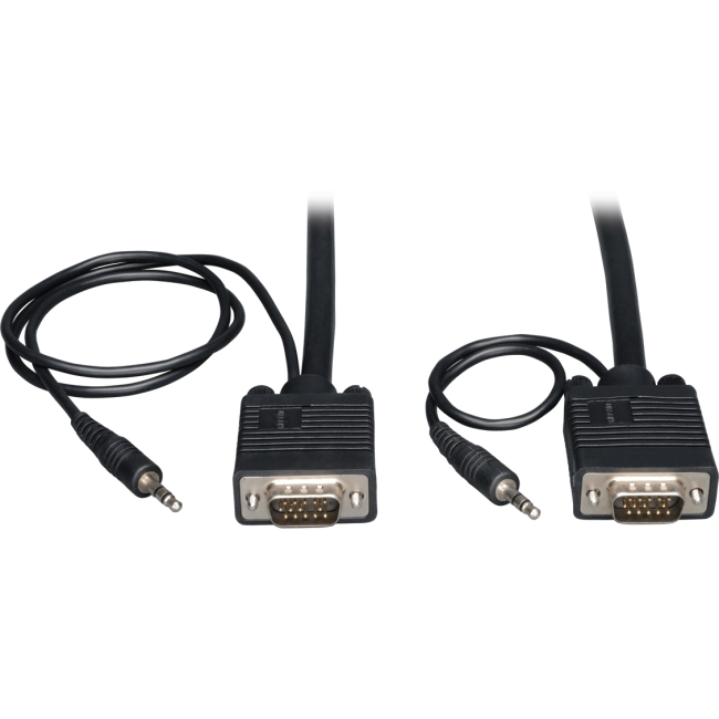 Tripp Lite 30-ft. SVGA/VGA Monitor + Audio Cable with Coax (HD15 M/M, 3.5mm M/M) P504-030