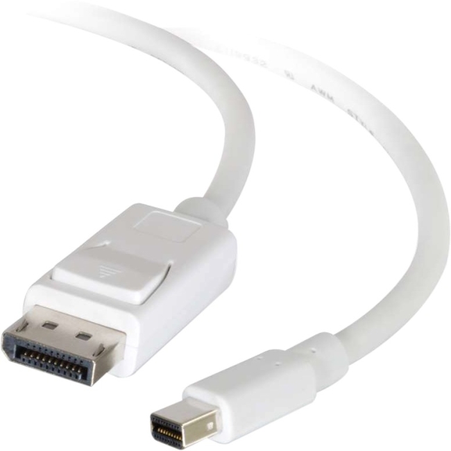 C2G 10ft Mini DisplayPort to DisplayPort Adapter Cable M/M - White 54299