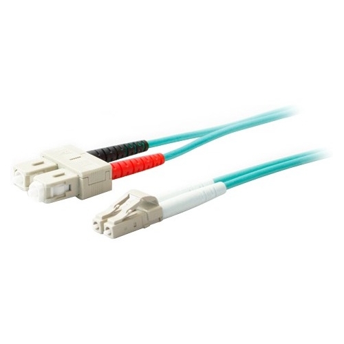 AddOn 15m Laser-Optimized Multi-Mode fiber (LOMM) Duplex SC/LC OM3 Aqua Patch Cable ADD-SC-LC-15M5OM3