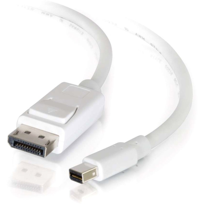 C2G 3ft Mini DisplayPort to DisplayPort Adapter Cable M/M - White 54297