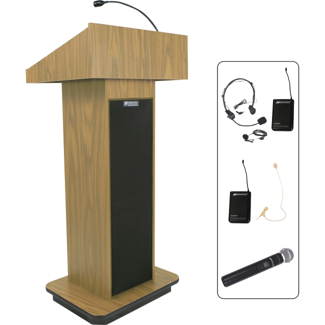 AmpliVox Wireless Executive Sound Column Lectern SW505-OK SW505