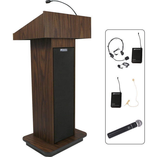 AmpliVox Wireless Executive Sound Column Lectern SW505-WT SW505