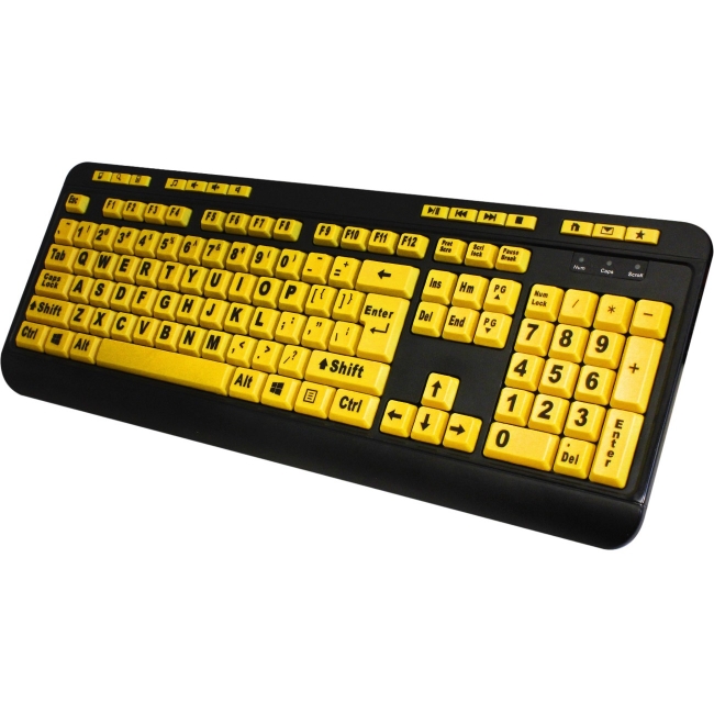 Adesso EasyTouch 132 - Florescent Yellow Multimedia Desktop Keyboard AKB-132UY
