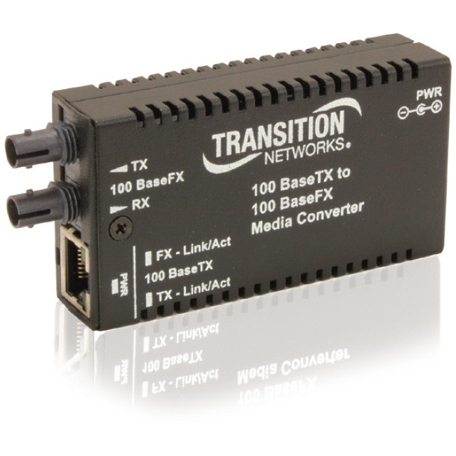 Transition Networks Mini Fast Ethernet Media Converter M/E-TX-FX-01(SC)-NA M/E-TX-FX-01(SC