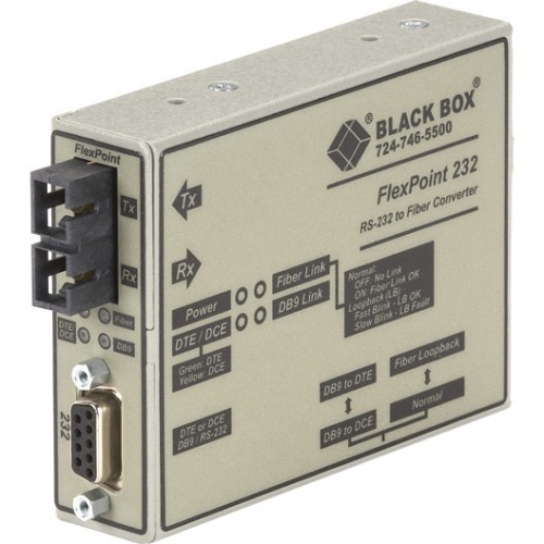 Black Box FlexPoint RS-232 to Fiber Converter, 850-nm Multimode, 2.5 km, SC ME660A-MSC
