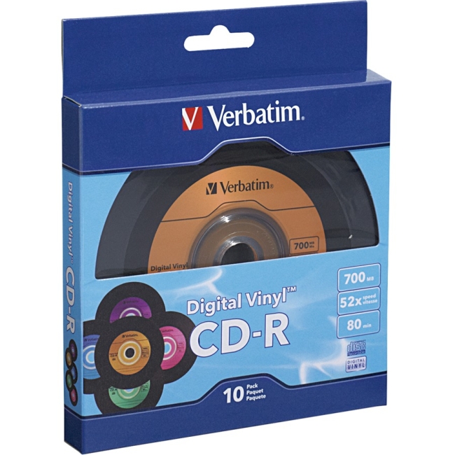 Verbatim Digital Vinyl CD-R 80MIN 700MB 10pk Bulk Box 97935