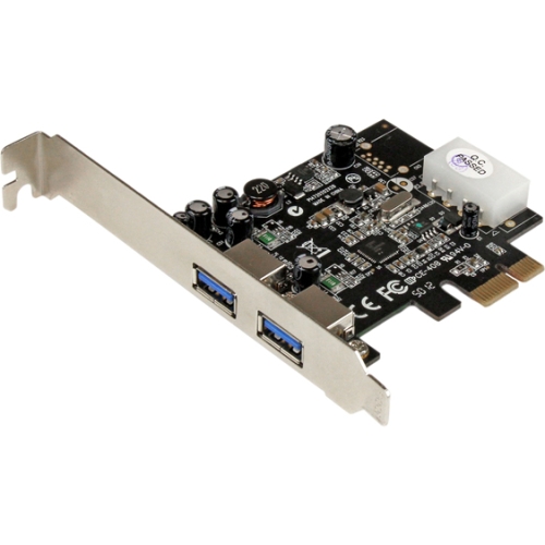 StarTech.com 2 Port PCI Express (PCIe) SuperSpeed USB 3.0 Card Adapter with UASP - LP4 Power PEXUSB3S25