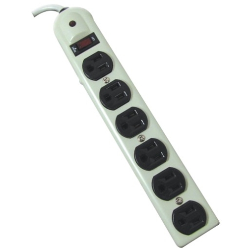 Weltron 6 Outlet Metal Surge Protector w/ 6ft Cord WSP-600F