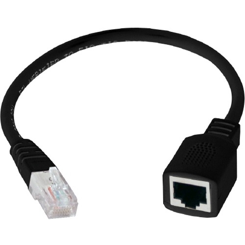 QVS 3-Pack 1ft 350MHz CAT5e/Ethernet PortSaver Black Patch Cord CC5MF-01BK