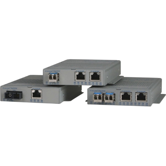 Omnitron Multi-port 10/100 Media Converter with Power over Ethernet (PoE/PoE+) 9320-0-11Z 9320-0-x