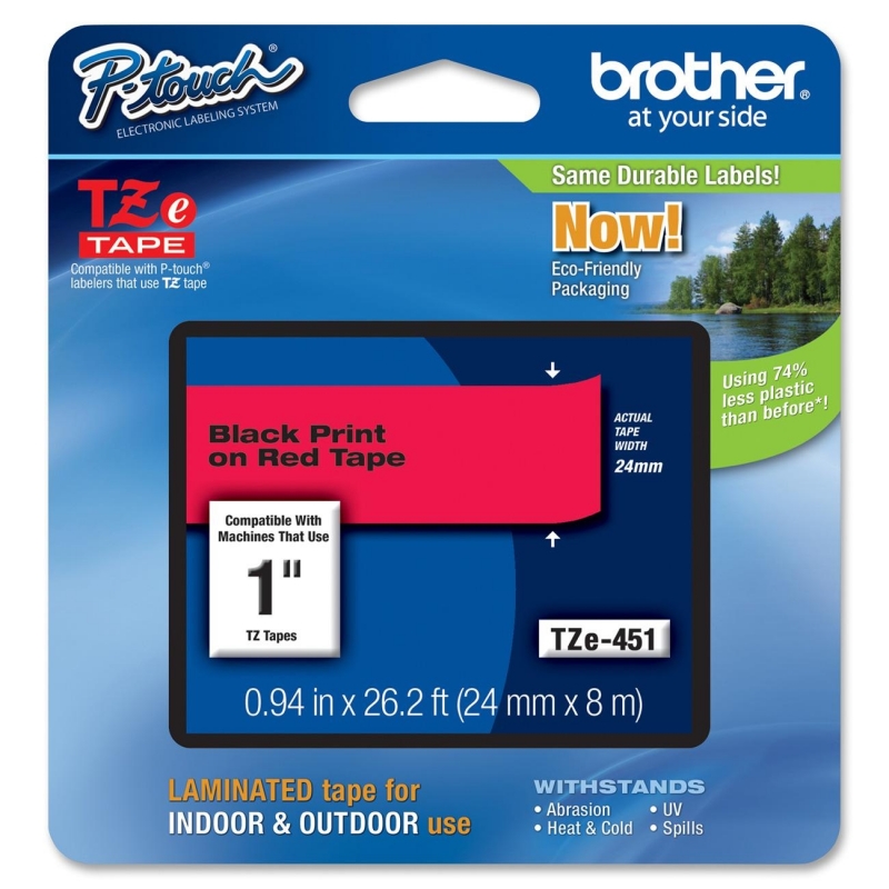 Brother Black on Red Label Tape TZE-451 BRTTZE451 TZe451