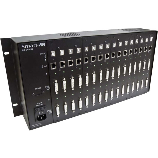 SmartAVI IPowered Rack/Chassis with DVI/USB CAT5 Transmitter, 8 Card Package RK-DVX2U-TX8S RK-DVX2U