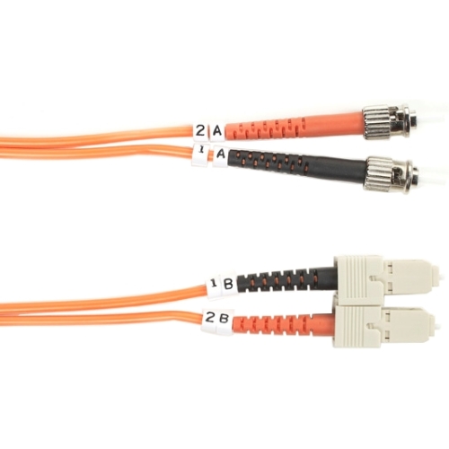 Black Box 50-Micron Multimode Value Line Patch Cable, ST-SC, 5-m (16.4-ft.) FO50-005M-STSC