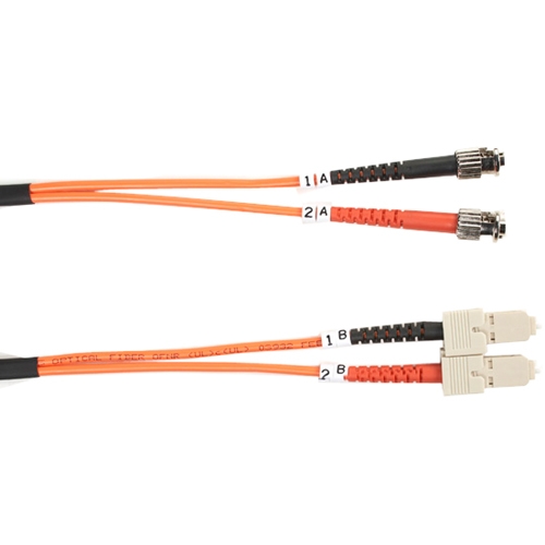 Black Box 62.5-Micron Multimode Value Line Patch Cable, ST-SC, 2-m (6.5-ft.) FO625-002M-STSC