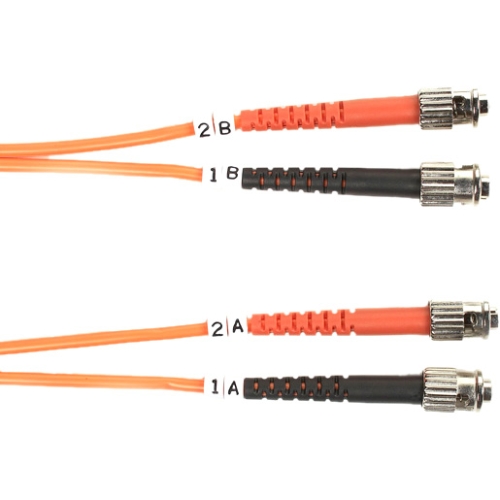 Black Box 50-Micron Multimode Value Line Patch Cable, ST-ST, 1-m (3.2-ft.) FO50-001M-STST