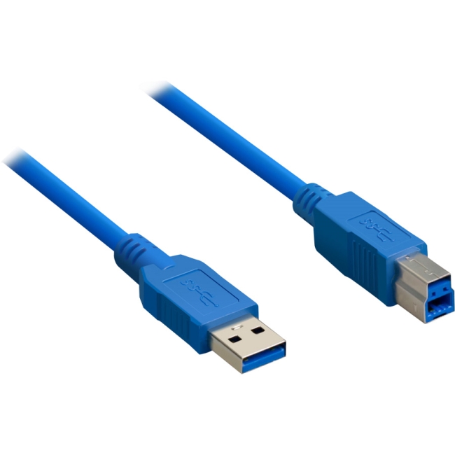SYBA Multimedia USB 3.0 AM to BM 6 Feet Cable, SuperSpeed 4.8Gbps Data Transfer Rate, Blue Color CL
