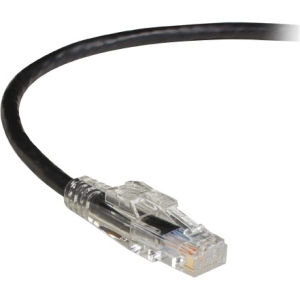 Black Box GigaBase 3 CAT5e 350-MHz Lockable Patch Cable (UTP), Black, 1-ft. (0.3-m) C5EPC70-BK-01