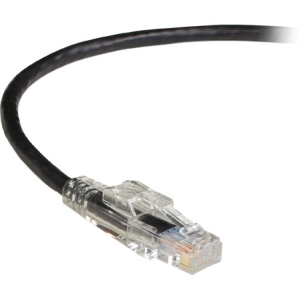 Black Box GigaBase 3 CAT5e 350-MHz Lockable Patch Cable (UTP), Black, 2-ft. (0.6-m) C5EPC70-BK-02