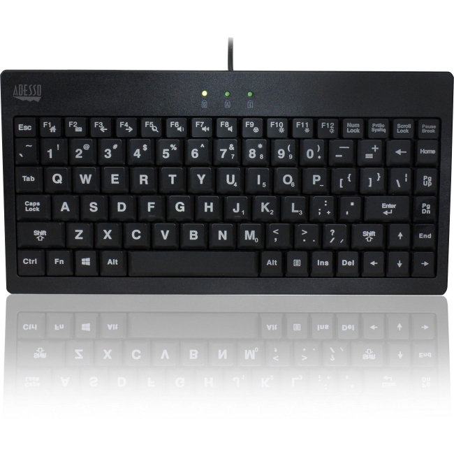 Adesso SlimTouch 110 - 3-Color Illuminated Mini Keyboard AKB-110EB