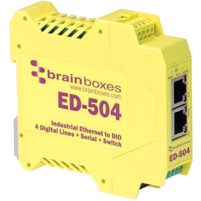 Brainboxes Ethernet to Digital IO + Serial + Switch ED-504