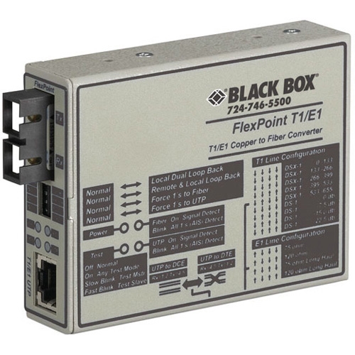 Black Box FlexPoint T1/E1 to Fiber Line Converter MT662A-MSC