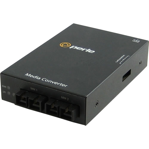 Perle Gigabit Ethernet Fiber to Fiber Stand-Alone Media Converter 05060474 S-1000MM-M2SC2